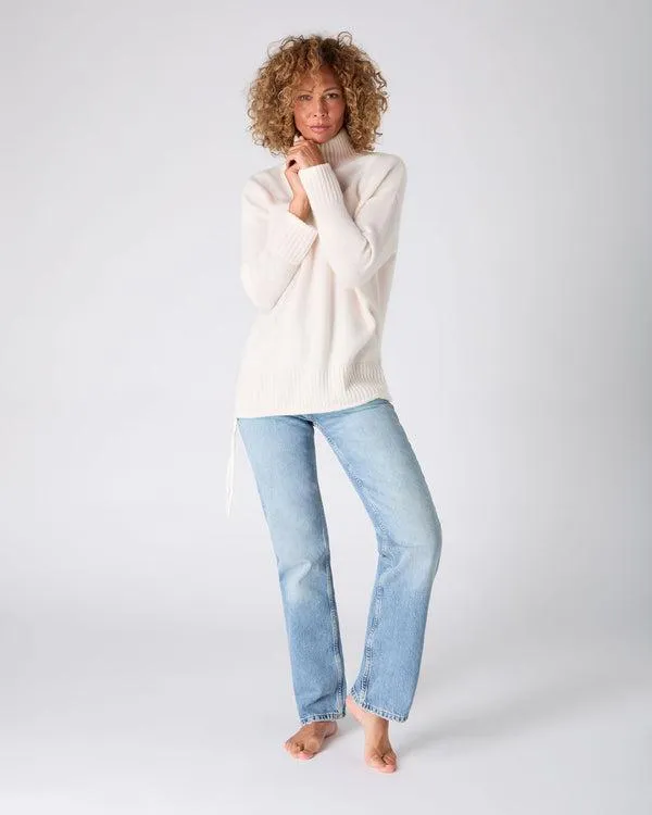 Women The Peony Lim Chunky High Neck SweaterIn New Ivory White New Ivory White NPeal Turtle Necks