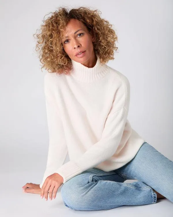 Women The Peony Lim Chunky High Neck SweaterIn New Ivory White New Ivory White NPeal Turtle Necks