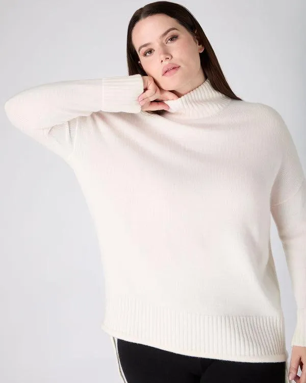Women The Peony Lim Chunky High Neck SweaterIn New Ivory White New Ivory White NPeal Turtle Necks
