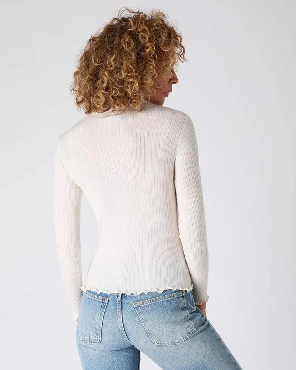 Women The Peony Lim Scallop Edge TopIn New Ivory White New Ivory White NPeal Tops and Tshirts
