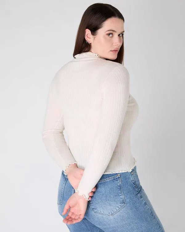 Women The Peony Lim Scallop Edge TopIn New Ivory White New Ivory White NPeal Tops and Tshirts