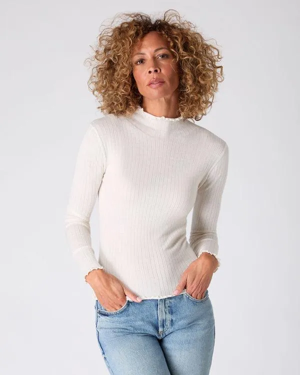 Women The Peony Lim Scallop Edge TopIn New Ivory White New Ivory White NPeal Tops and Tshirts