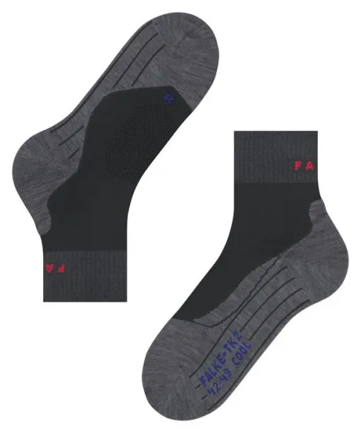 Women TK2 Explore Cool Short Women Trekking Short Sock Black FALKE Hiking Socks