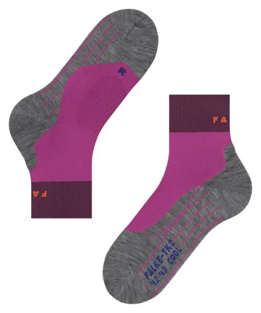 Women TK2 Explore Cool Short Women Trekking Short Sock Radiant Orchid FALKE Hiking Socks
