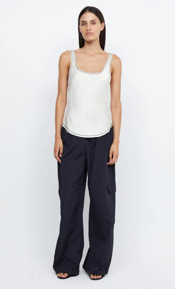 Women Tops Bec Bridge EMERY SCOOP TANK Ivoryblack