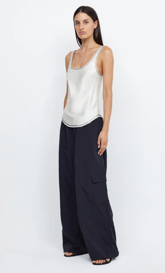 Women Tops Bec Bridge EMERY SCOOP TANK Ivoryblack
