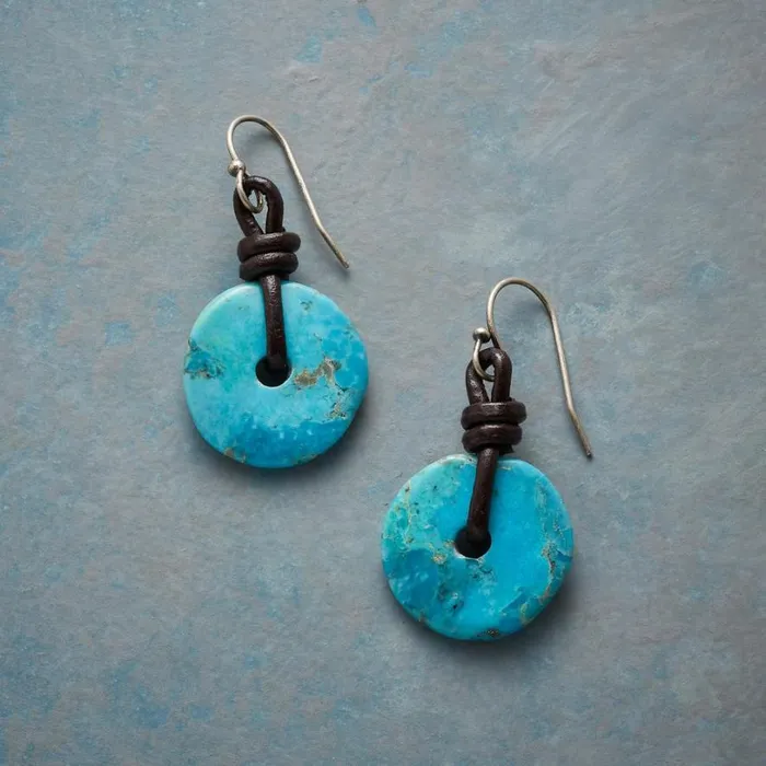 Women Turquoise Disk Earrings Sundance Catalog Earrings