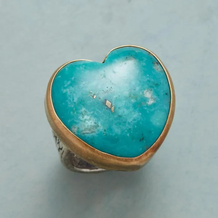 Women Turquoise Heartbeat Ring Sundance Catalog Rings