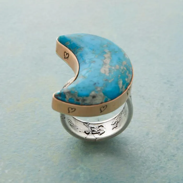 Women Turquoise Moon Ring Sundance Catalog Rings Women Turquoise Moon Ring Sundance Catalog Rings