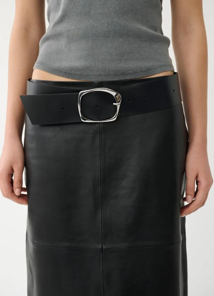 Women Vagabond Belts WIDE BELT Black Leather