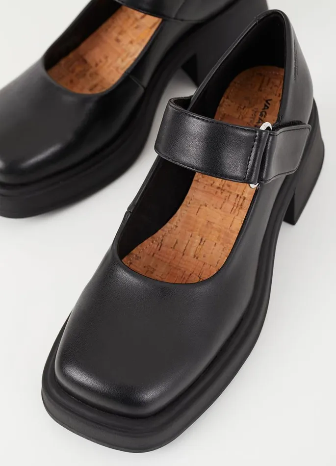 Women Vagabond Mary Janes DORAH PUMPS Black Leather Imitation