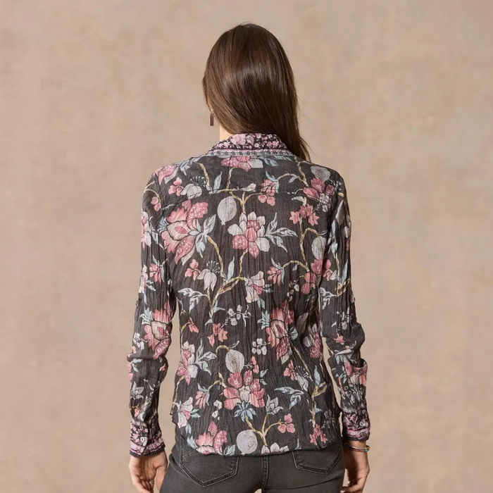 Women Valentina Blooms Shirt Black Sundance Catalog Tops Women Valentina Blooms Shirt Black Sundance Catalog Tops