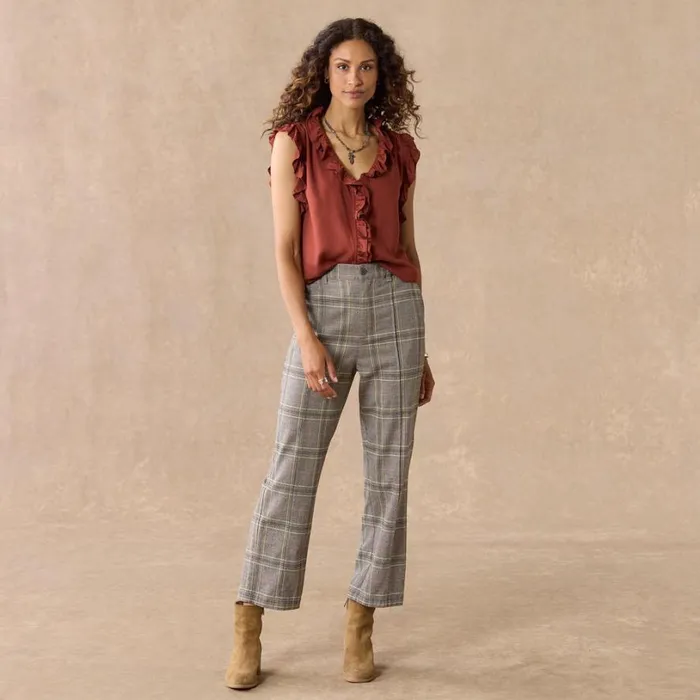 Women Whitman Plaid Pants Mink Sundance Catalog Pants and Shorts Women Whitman Plaid Pants Mink Sundance Catalog Pants and Shorts
