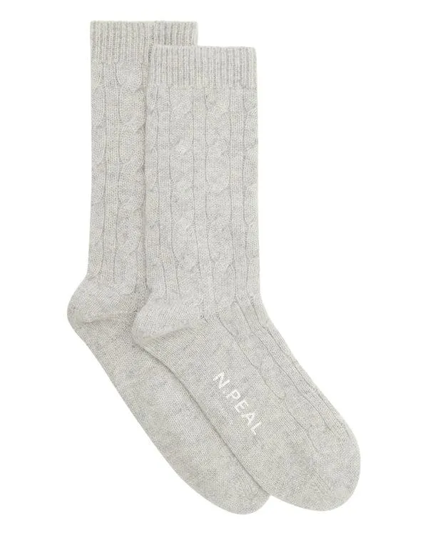 Women Women039s Cable Cashmere House SocksIn Fumo Grey Fumo Grey NPeal Slippers and Socks