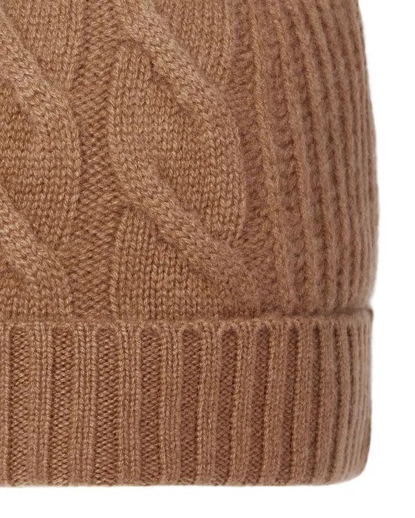 Women Women039s Cable Rib Cashmere HatIn Dark Camel Brown Dark Camel Brown NPeal Hats