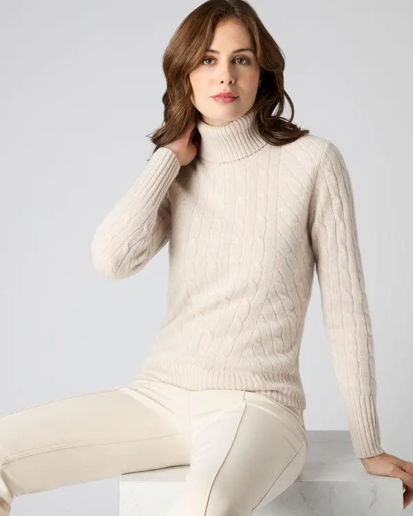 Women Women039s Cable Turtle Neck Cashmere SweaterIn Ecru White Ecru White NPeal Turtle Necks Women Women039s Cable Turtle Neck Cashmere SweaterIn Ecru White Ecru White NPeal Turtle Necks