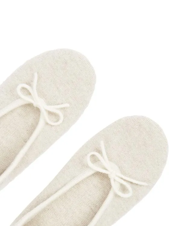 Women Women039s Contrast Trim Cashmere SlippersIn Ecru White Ecru White NPeal Homeware
