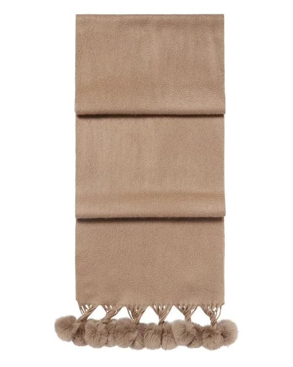 Women Women039s Fur Bobble Woven Cashmere ScarfIn Dark Tan Brown Dark Tan Brown NPeal Cashmere Scarves Women Women039s Fur Bobble Woven Cashmere ScarfIn Dark Tan Brown Dark Tan Brown NPeal Cashmere Scarves