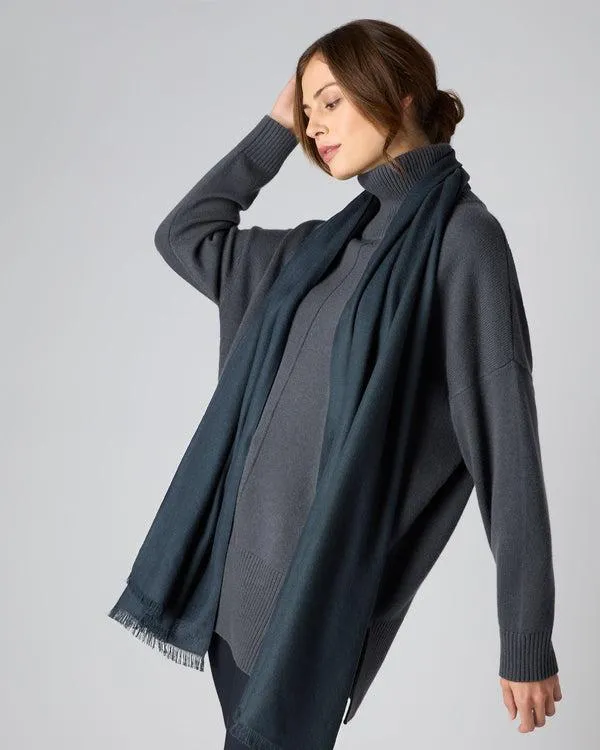 Women Women039s Pashmina Cashmere StoleIn Grigio Blue Grigio Blue NPeal Pashminas Wraps and Shawls