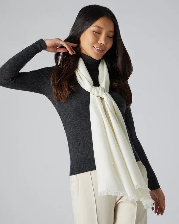 Women Women039s Pashmina Cashmere StoleIn New Ivory White New Ivory White NPeal Pashminas Wraps and Shawls