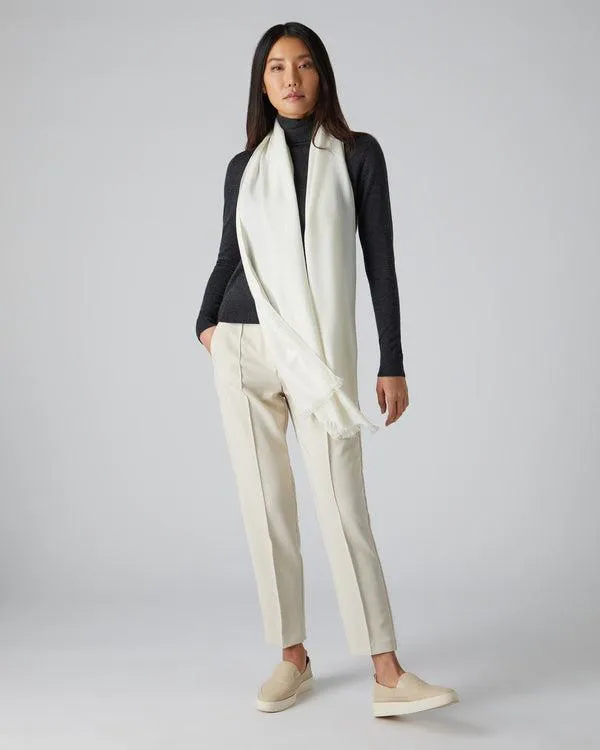 Women Women039s Pashmina Cashmere StoleIn New Ivory White New Ivory White NPeal Pashminas Wraps and Shawls