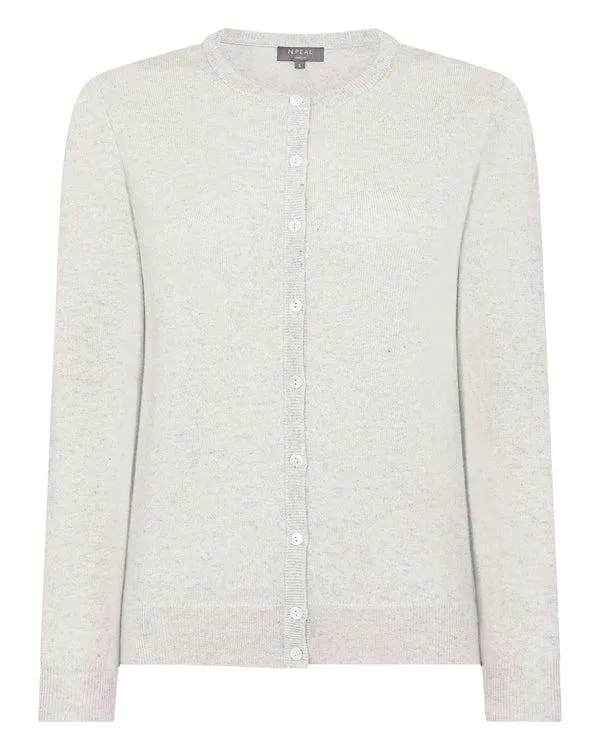 Women Women039s Round Neck Cashmere CardiganIn Pebble Grey Pebble Grey NPeal Cardigans