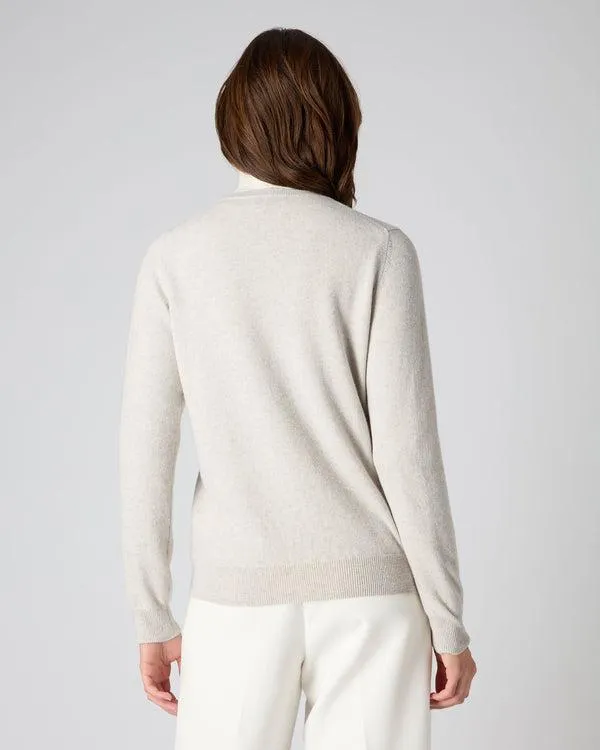 Women Women039s Round Neck Cashmere CardiganIn Pebble Grey Pebble Grey NPeal Cardigans
