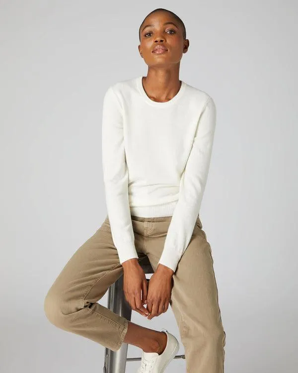 Women Women039s Round Neck Cashmere SweaterIn New Ivory White New Ivory White NPeal Round Necks Women Women039s Round Neck Cashmere SweaterIn New Ivory White New Ivory White NPeal Round Necks