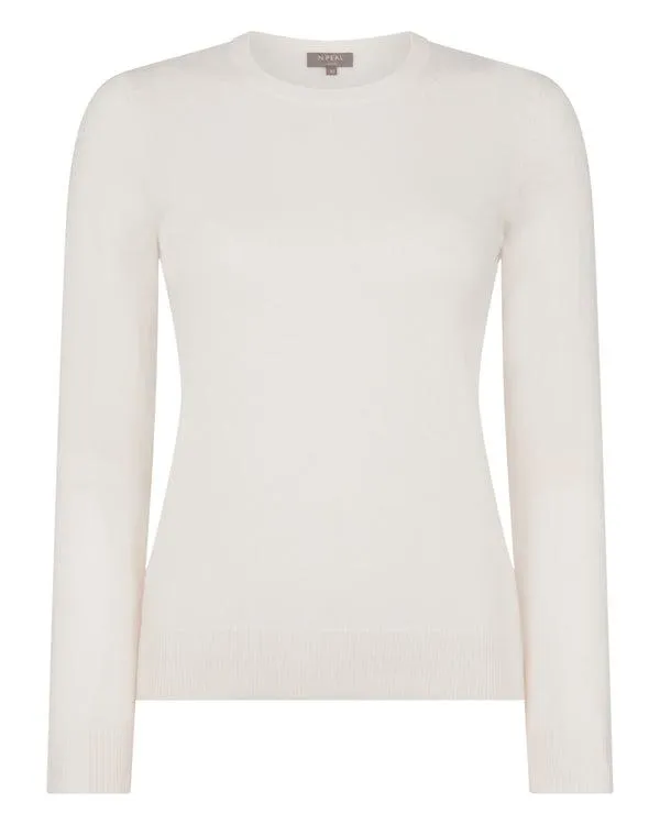 Women Women039s Round Neck Cashmere SweaterIn New Ivory White New Ivory White NPeal Round Necks