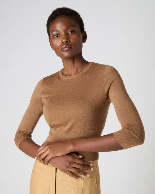 Women Women039s Superfine Crop Cashmere SweaterIn Dark Camel Brown Dark Camel Brown NPeal Round Necks Women Women039s Superfine Crop Cashmere SweaterIn Dark Camel Brown Dark Camel Brown NPeal Round Necks