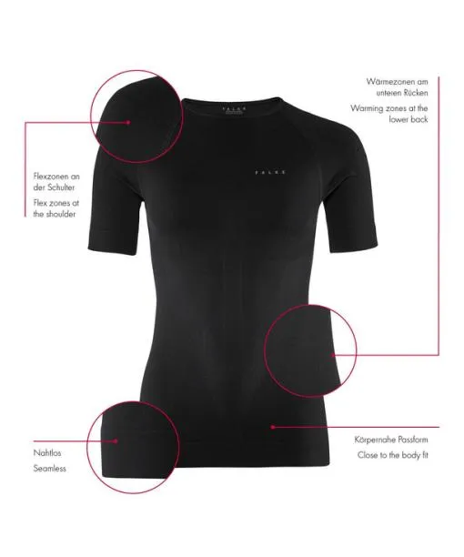 Women Women TShirt Warm White FALKE Short Sleeve Shirts