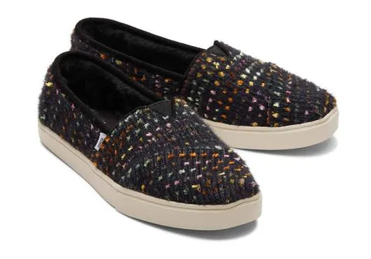 Women WomenAlpargata Cupsole Black Faux Fur Slip On Chenille Black TOMS Exclusives
