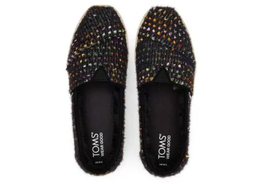 Women WomenAlpargata Cupsole Black Faux Fur Slip On Chenille Black TOMS Exclusives