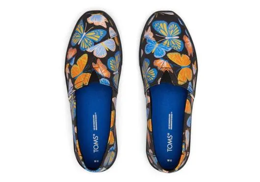 Women WomenAlpargata Cupsole Slip On Black Glow Butterfly TOMS Alpargatas
