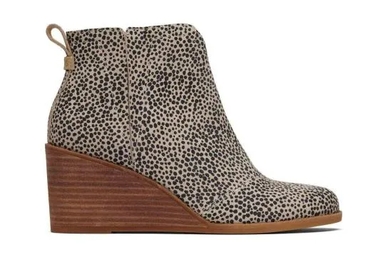 Women WomenClare Mini Cheetah Suede Wedge Boot Macadamia TOMS Boots and Booties Women WomenClare Mini Cheetah Suede Wedge Boot Macadamia TOMS Boots and Booties