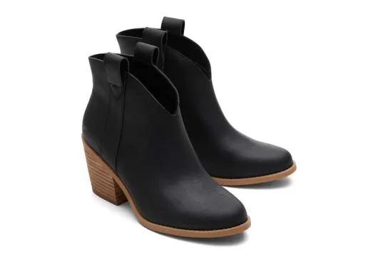 Women WomenConstance Black Leather Heeled Boot Black TOMS Exclusives