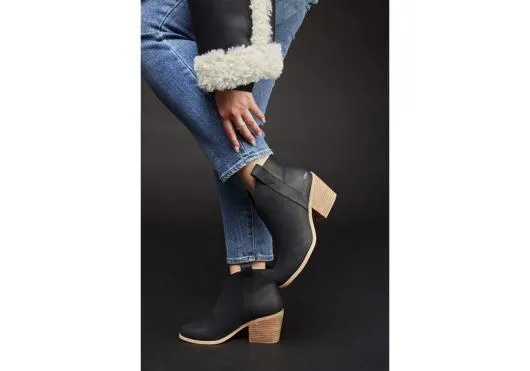 Women WomenConstance Black Leather Heeled Boot Black TOMS Exclusives