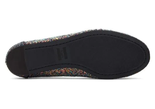 Women WomenDarcy Black Chunky Glitter Flat Black Glitter TOMS Exclusives