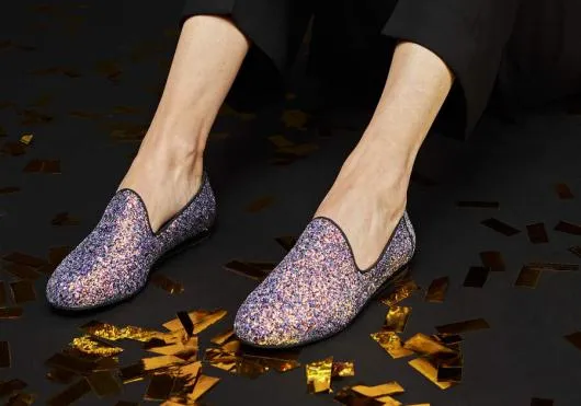 Women WomenDarcy Black Chunky Glitter Flat Black Glitter TOMS Exclusives