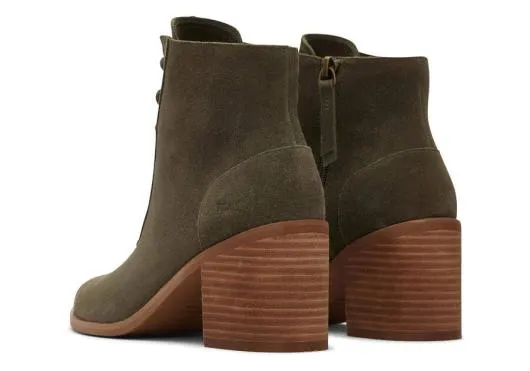 Women WomenEvelyn Olive Suede LaceUp Heeled Boot Suede Olive TOMS Boots and Booties