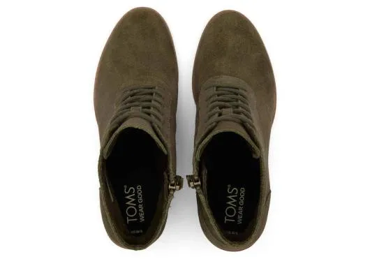 Women WomenEvelyn Olive Suede LaceUp Heeled Boot Suede Olive TOMS Boots and Booties