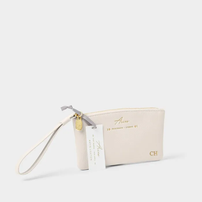 Women Zodiac Collection Katie Loxton Zodiac Wristlet Pouch 039Aries039 In Off White 8211 Clutch Bag