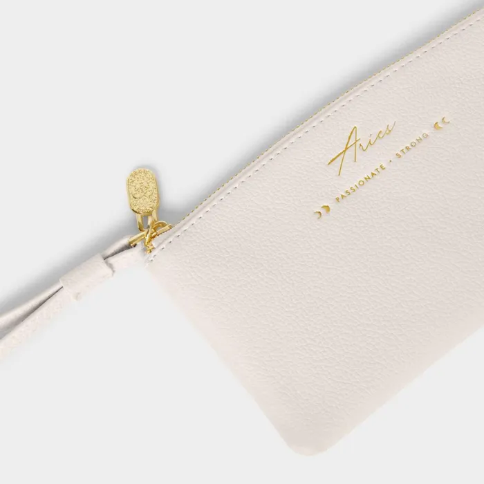 Women Zodiac Collection Katie Loxton Zodiac Wristlet Pouch 039Aries039 In Off White 8211 Clutch Bag