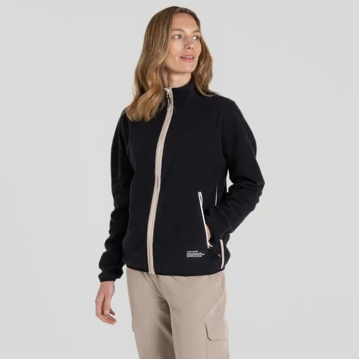 Womens Full Zip Fleece Craghoppers CO2 Renu Full Zip Fleece Black