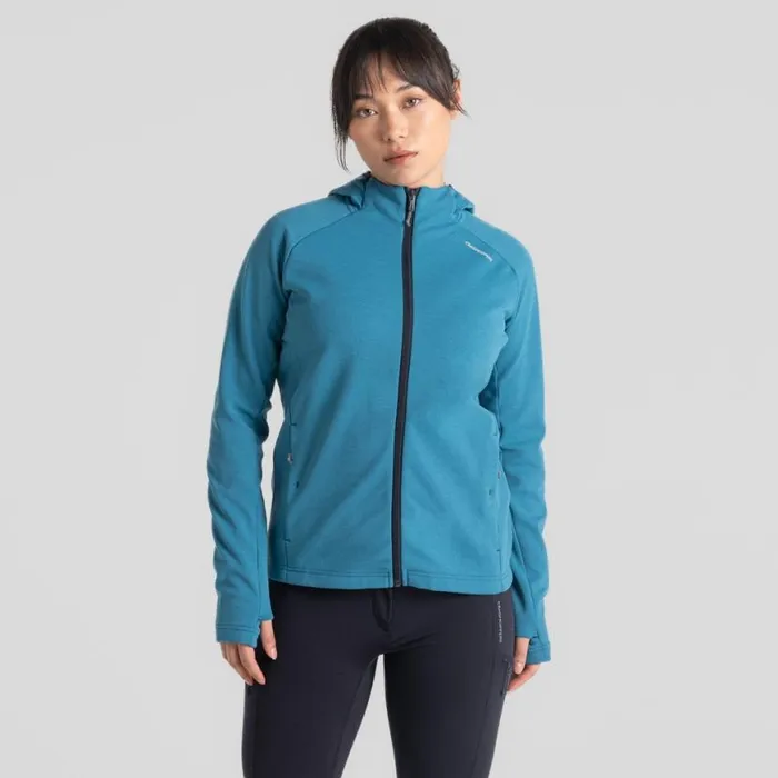 Womens Full Zip Fleece Craghoppers Dynamic Pro Hooded Jacket Tay Blue
