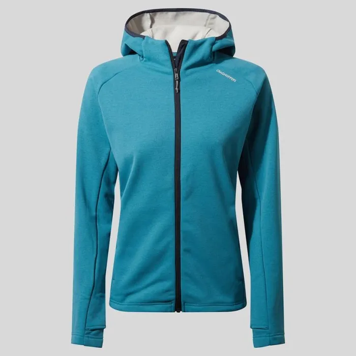Womens Full Zip Fleece Craghoppers Dynamic Pro Hooded Jacket Tay Blue Womens Full Zip Fleece Craghoppers Dynamic Pro Hooded Jacket Tay Blue