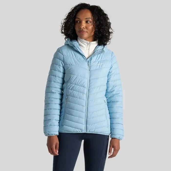 Womens Insulated Jackets Craghoppers Compresslite VIII Hooded Jacket Sky Blue