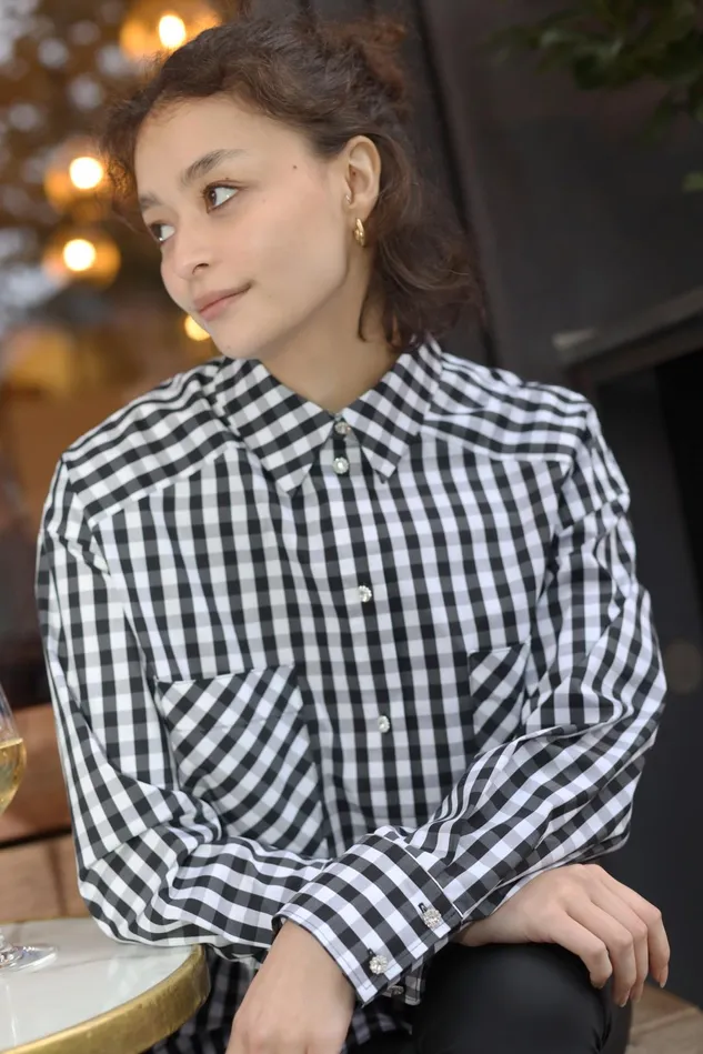 Work Shirt 8211 White Black Check Women Cras Shirts