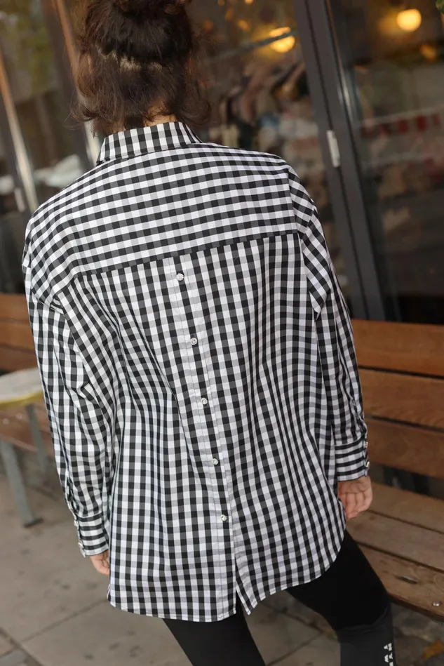 Work Shirt 8211 White Black Check Women Cras Shirts