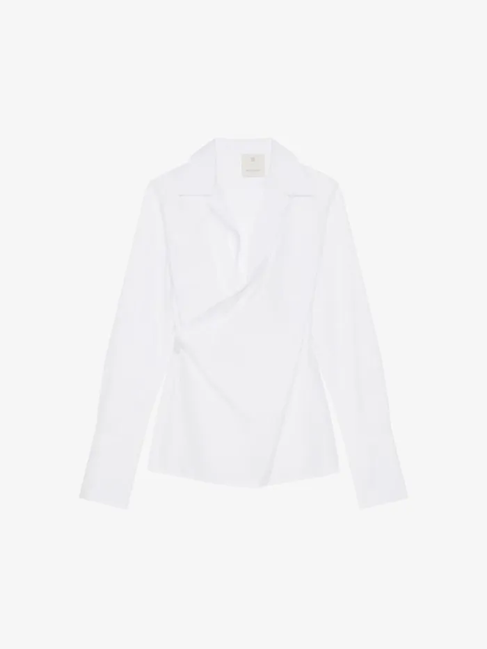 Wrap Shirt In Poplin White Women Givenchy Tops and Shirts